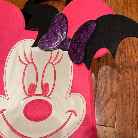 Disney MINNIE MOUSE Pink Halloween Trick Or Treat Bag Tote Glows In The Dark - Picture 3 of 8